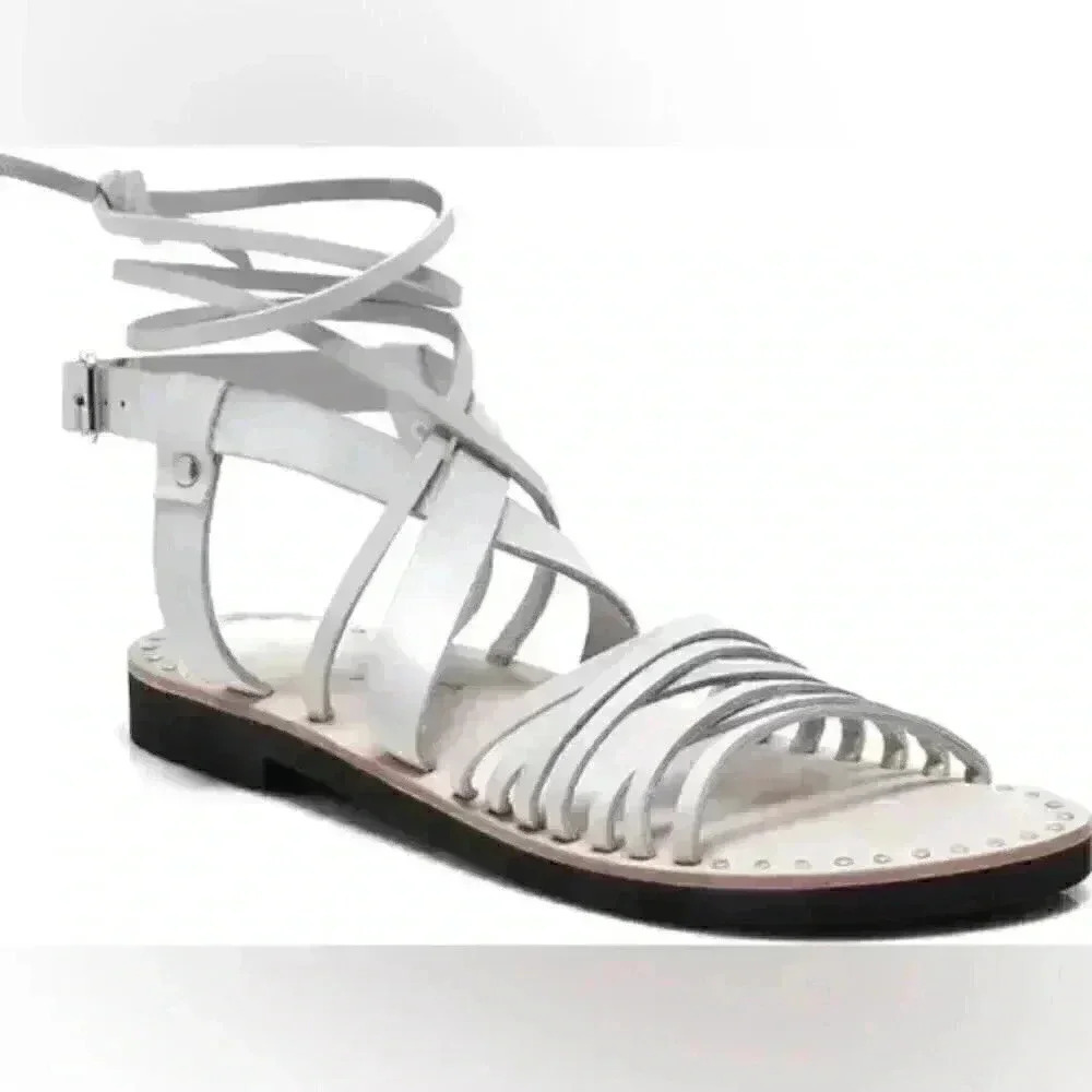Free People Willow wrap strappy sandals in Bone white Size 8